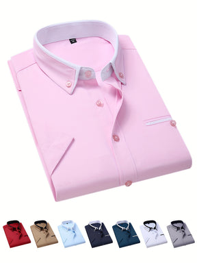 Camisa Masculina Social Casual Formal com Bolso No Peito