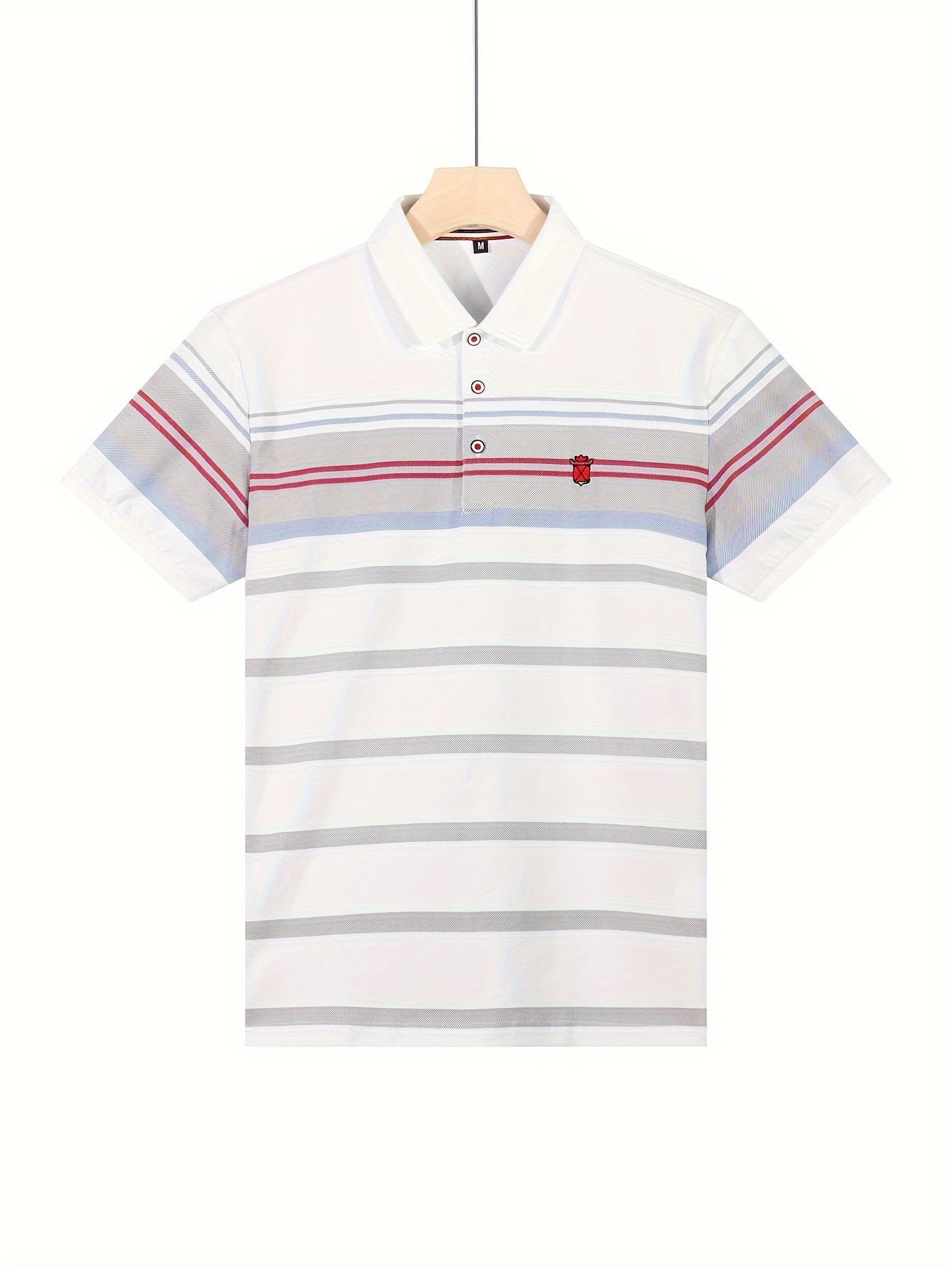 Camisa Masculina Casual De Gola Polo Algodão Listras