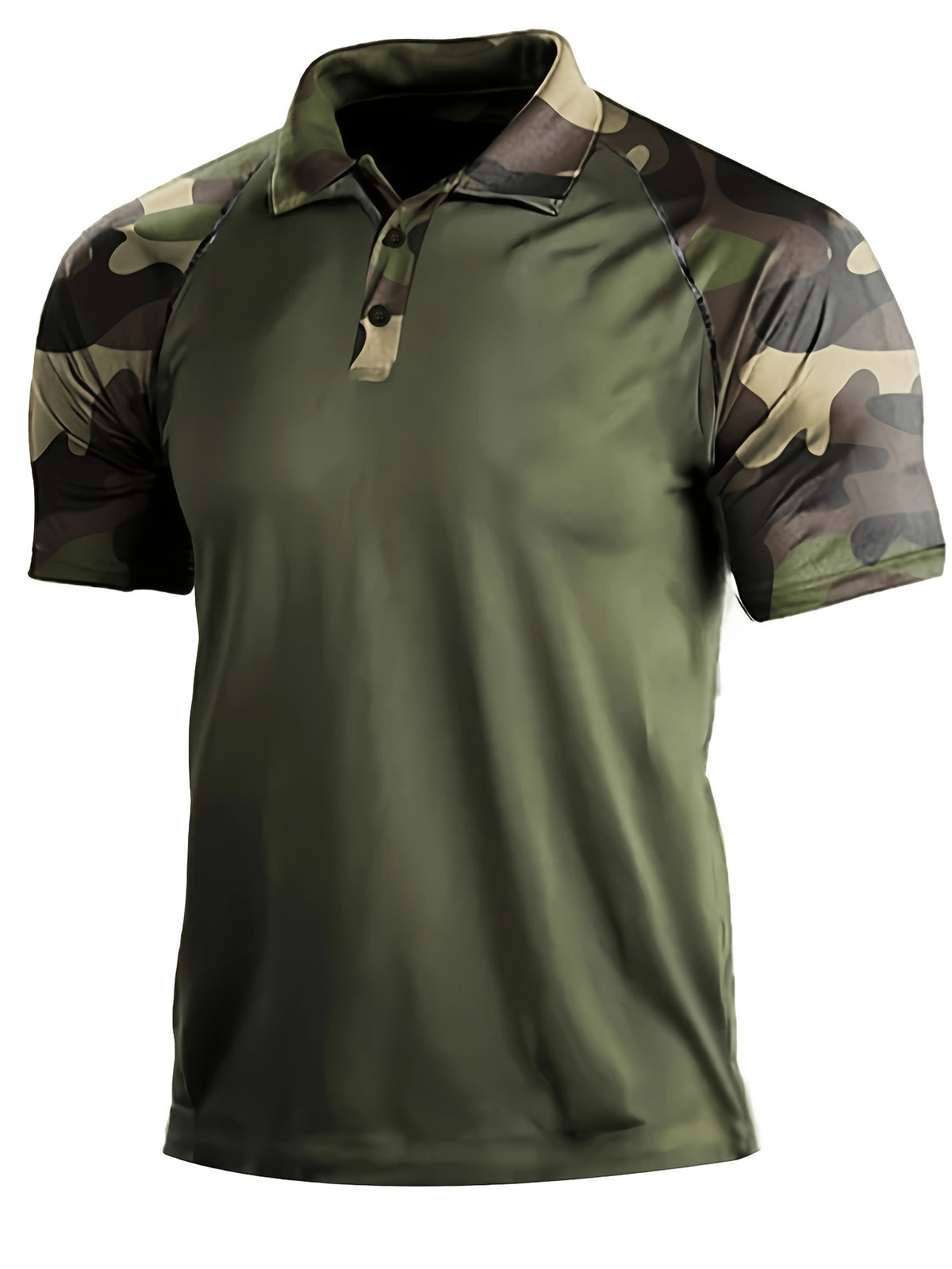 Camisa Masculina Camuflada  Manga Curta Gola Polo