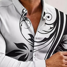 Camisa Masculina Casual Ideal Para o Dia á  Dia Estampada Manga Longa