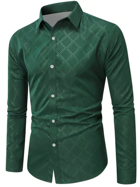 Camisa Masculina Casual Ideal Para Trabalho Manga Comprida Estampada