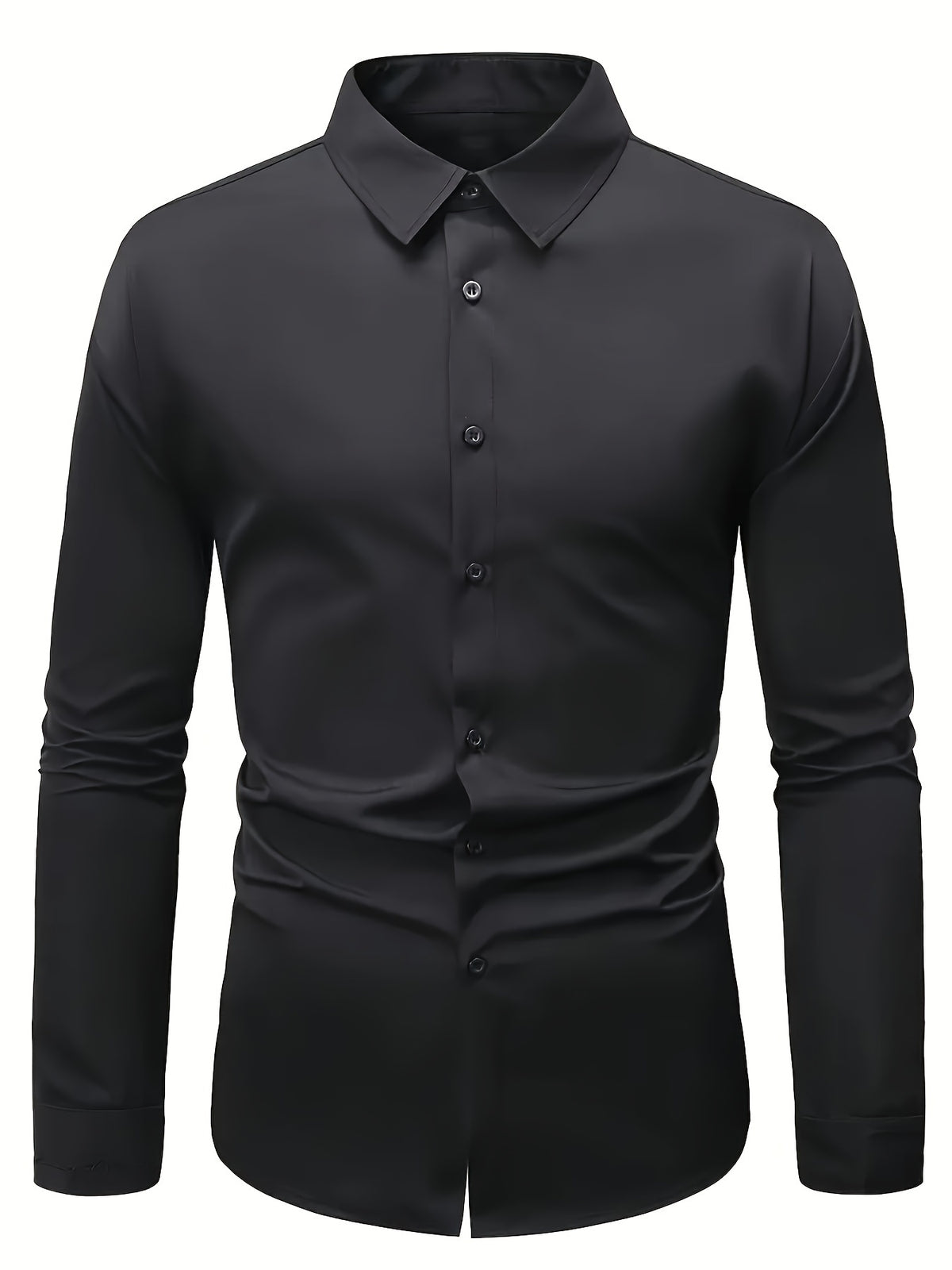 Camisa Masculina Casual Formal Manga Comprida Estilosa Elegante  Em Cetim