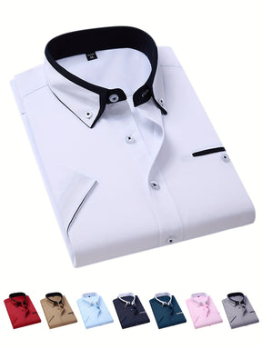 Camisa Masculina Social Casual Formal com Bolso No Peito