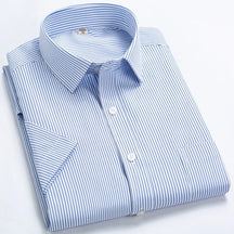 Camisa Social Listrada de Manga Longa Masculina