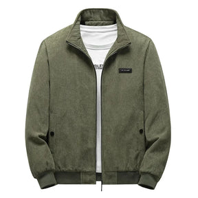 Jaqueta Verde Casual de Inverno Masculina Peluciada Manga Longa