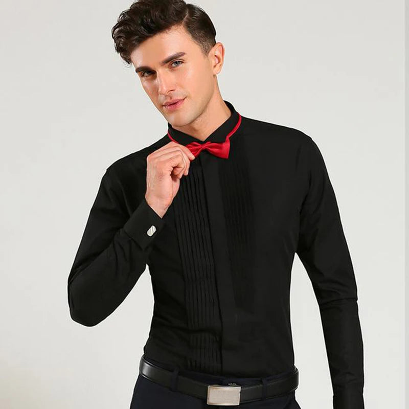 Camisa Masculina Formal Com Gravata Borboleta Festas