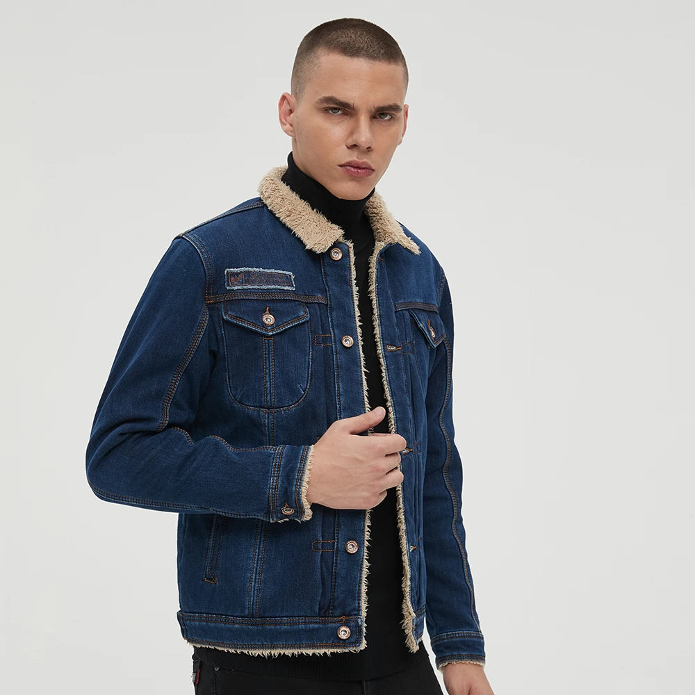 Jaqueta Jeans Masculina Peluciada Para Inverno