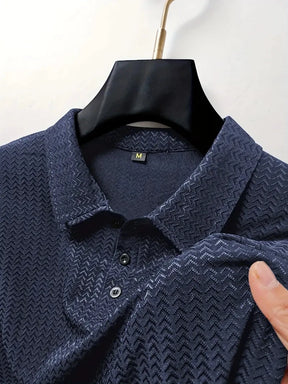 Camisa Masculina Polo Respirável  Lapela Tecido Fresco