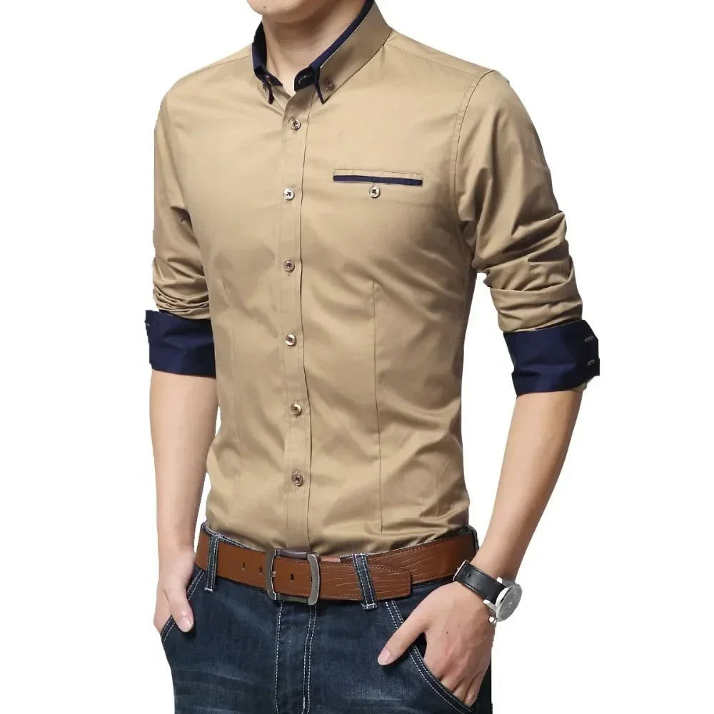 Camisa Masculina Social casual Dia à Dia 3/4