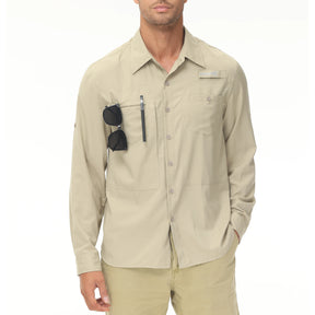 Camisa Masculina Casual Esporte Pesca Mangas Compridas