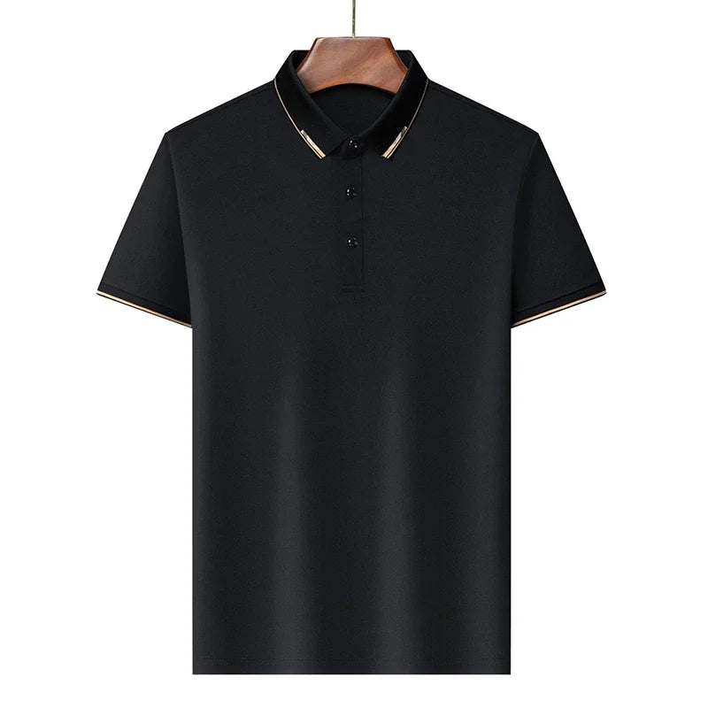 Camisa Masculina Casual Polo  Simples Tecido Confortável Detalhe Estampado Na Gola