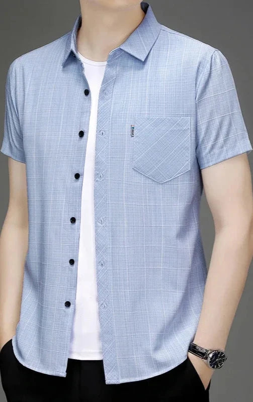 Camisa Masculina Casual Aberta De Botões  Com bolso