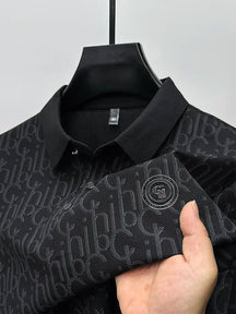 Camisa Masculina Polo Seda Casual Manga Curta  Bordada