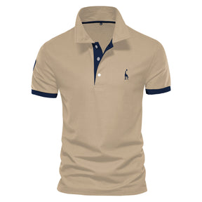 Camisa Masculina Polo Casual Esportiva Para Dia á Dia  Manga Curta Estampa De Girafa