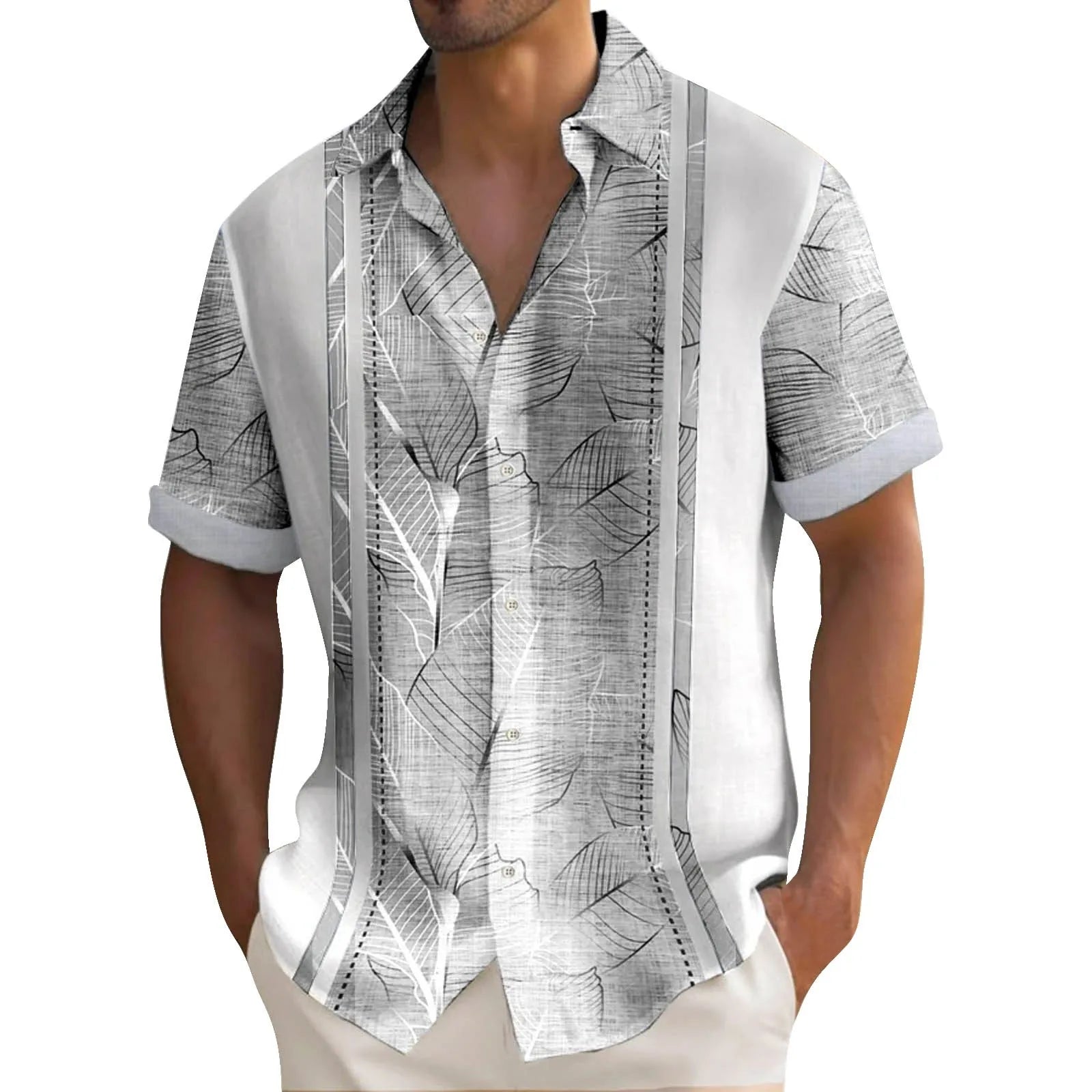 Camisa Masculina casual De botões Manga Curta