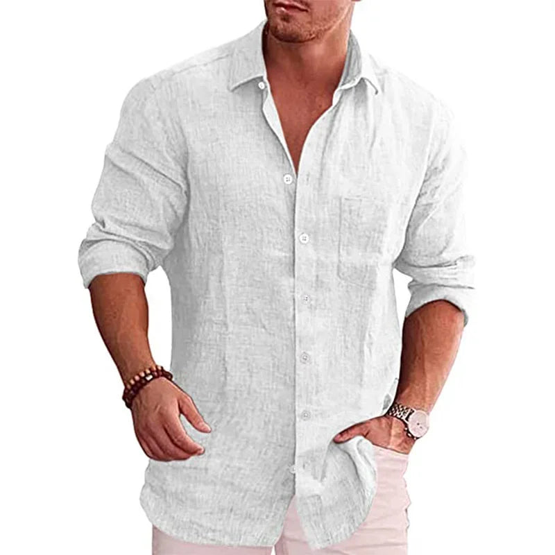 Camisa Masculina Casual Social Mangas Longas