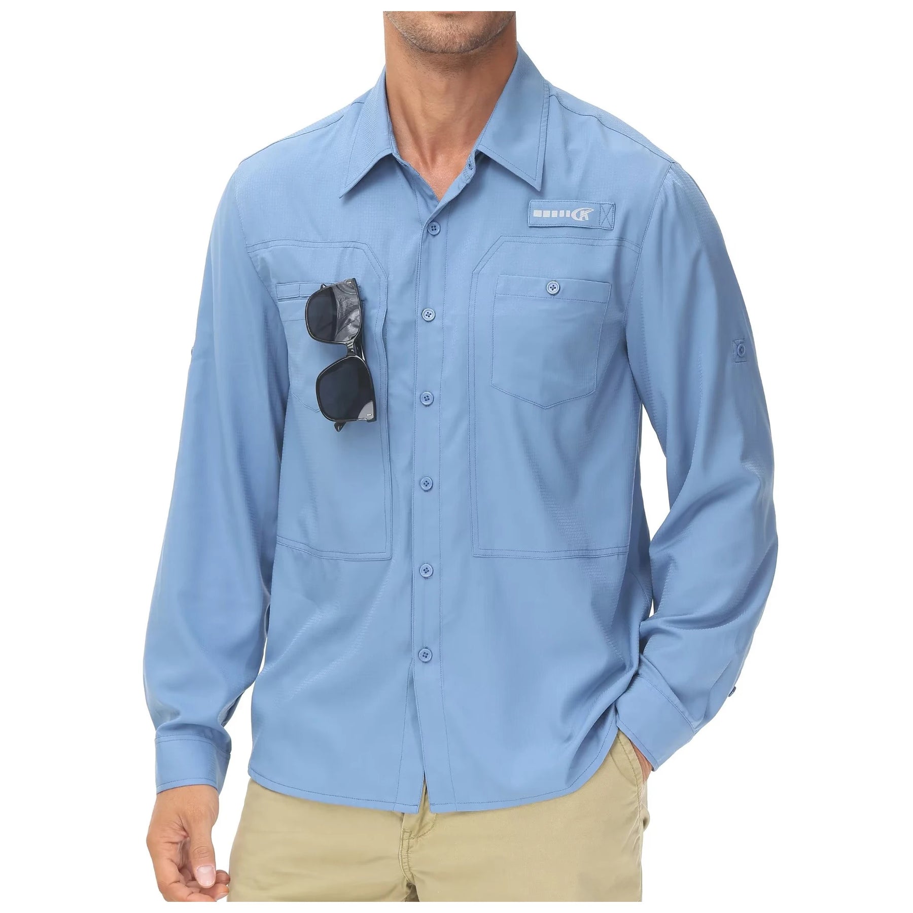 Camisa Masculina Casual Esporte Pesca Mangas Compridas