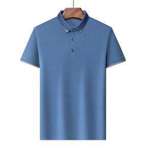 Camisa Masculina Casual Polo  Simples Tecido Confortável Detalhe Estampado Na Gola