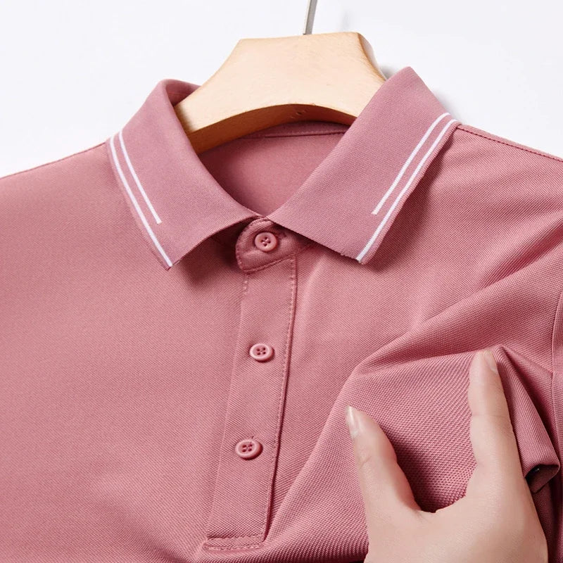 Camisa Masculina Algodão Lisa 100% Respirável Com Detalte Na Gola