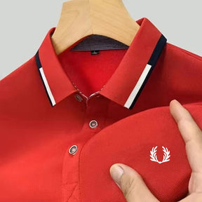 Camisa Gola Polo Masculina Manga Comprida Casual Bordado Simples