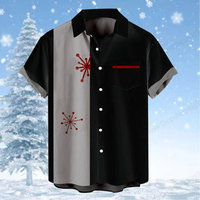 Camisa Masculina Estampa De Natal Manga Curta