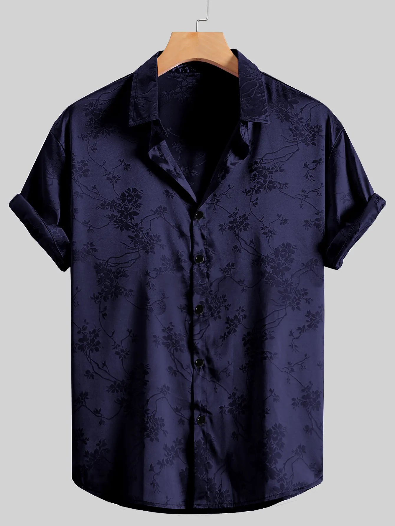 Camisa Masculina Casual Aberta Manga Curta Estampada