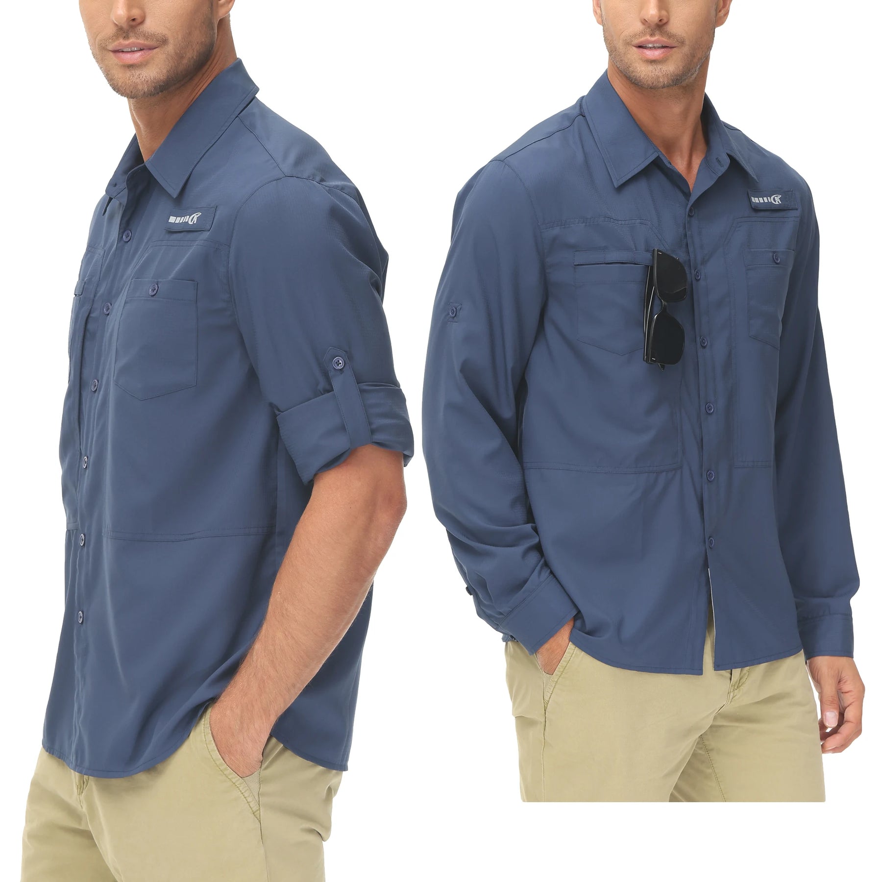 Camisa Masculina Casual Esporte Pesca Mangas Compridas