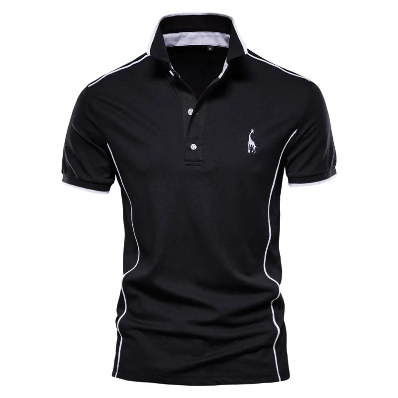 Camisa Masculina Polo Gola Para Cima Casual Tecido De Alta Qualidade