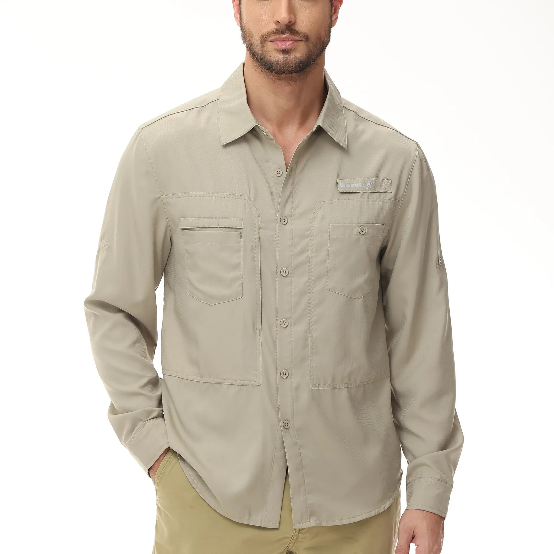 Camisa Masculina Casual Esporte Pesca Mangas Compridas