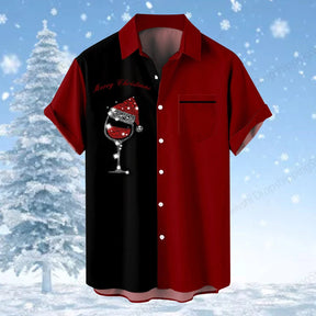 Camisa Masculina Estampa De Natal Manga Curta