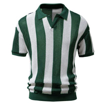 Camisa Gola Polo Masculina de Algodão Listrada