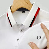 Camisa Gola Polo Masculina Manga Comprida Casual Bordado Simples