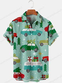 Camisa Masculina Estampa De Natal Manga Curta