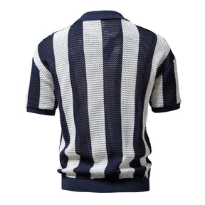 Camisa Gola Polo Masculina de Algodão Listrada