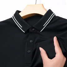 Camisa Masculina Algodão Lisa 100% Respirável Com Detalte Na Gola