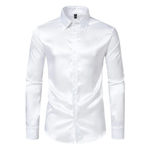 Camisa Masculina Manga Comprida Seda Cetim Casual