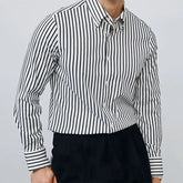 Camisa Masculina Casual Social Listrada Com Mangas Compridas