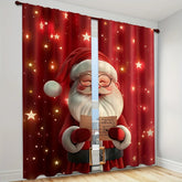 Natal Cortinas Blackout  Estampas De Natal Para Decoração Natalina 2Pcs