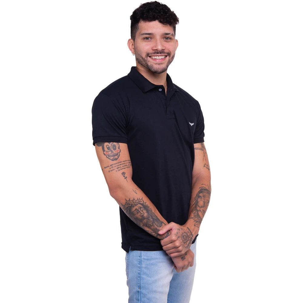 Camisa Masculina Polo Casual De Qualidade Manga Curta