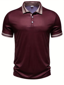 Camisa Masculina Polo Com Listras Nos Braços E gola