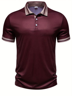 Camisa Masculina Polo Casual Manga Curta  Com Cores Vivas Fechada