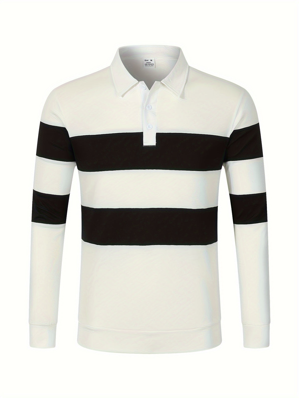 Camisa Masculina Casual Polo Listrada Manga Comprida Ideal Para Inverno