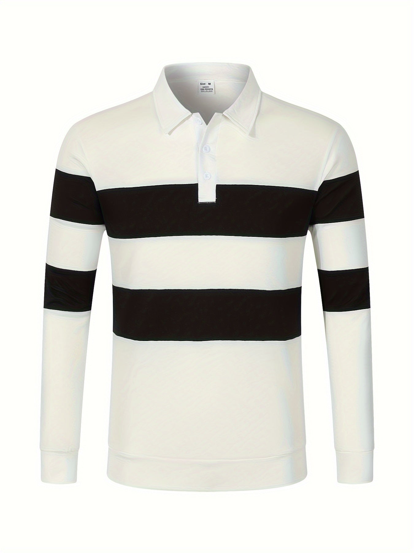 Camisa Masculina Casual Polo Listrada Manga Comprida Ideal Para Inverno