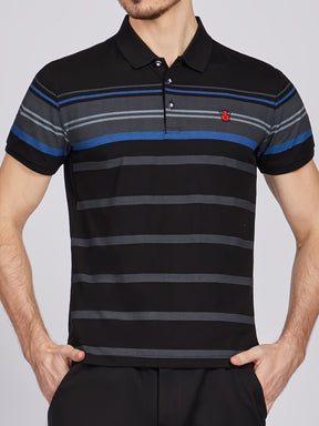 Camisa Masculina Casual De Gola Polo Algodão Listras