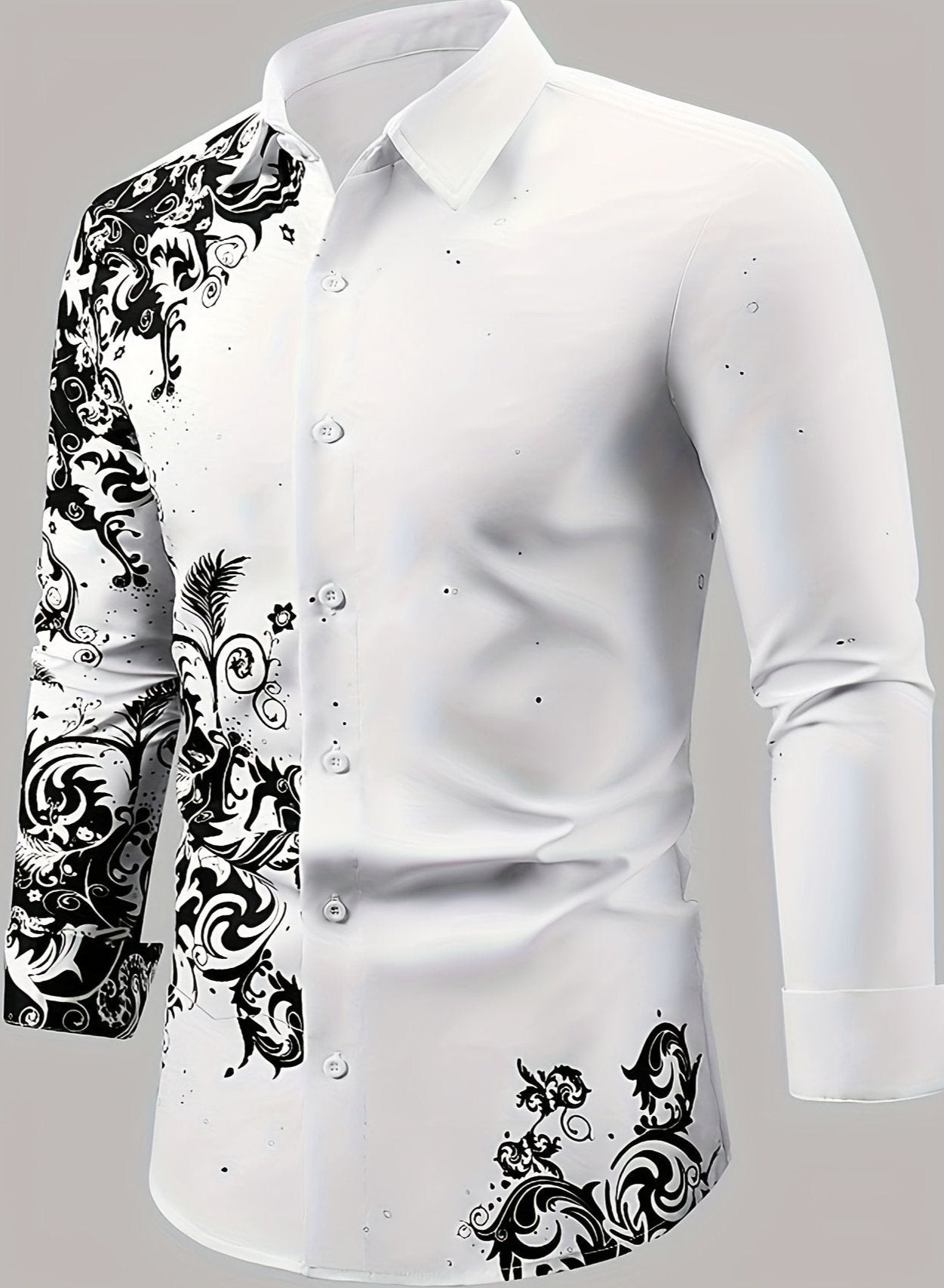 Camisa Floral Masculina Manga Comprida Estampada