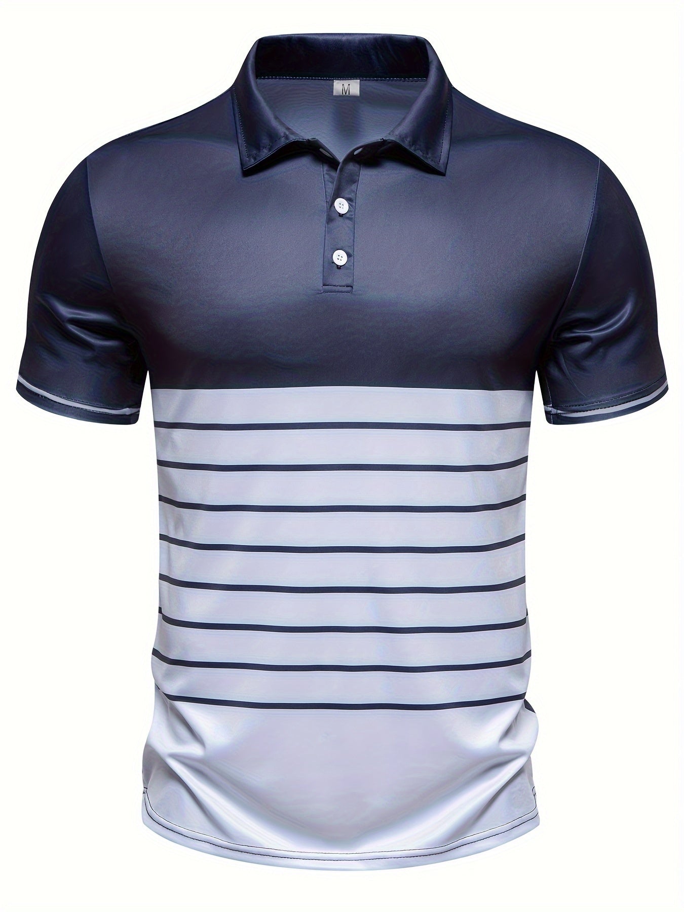 Camisa Masculina Casual Gola Polo Tecido Flexível  Com Listras