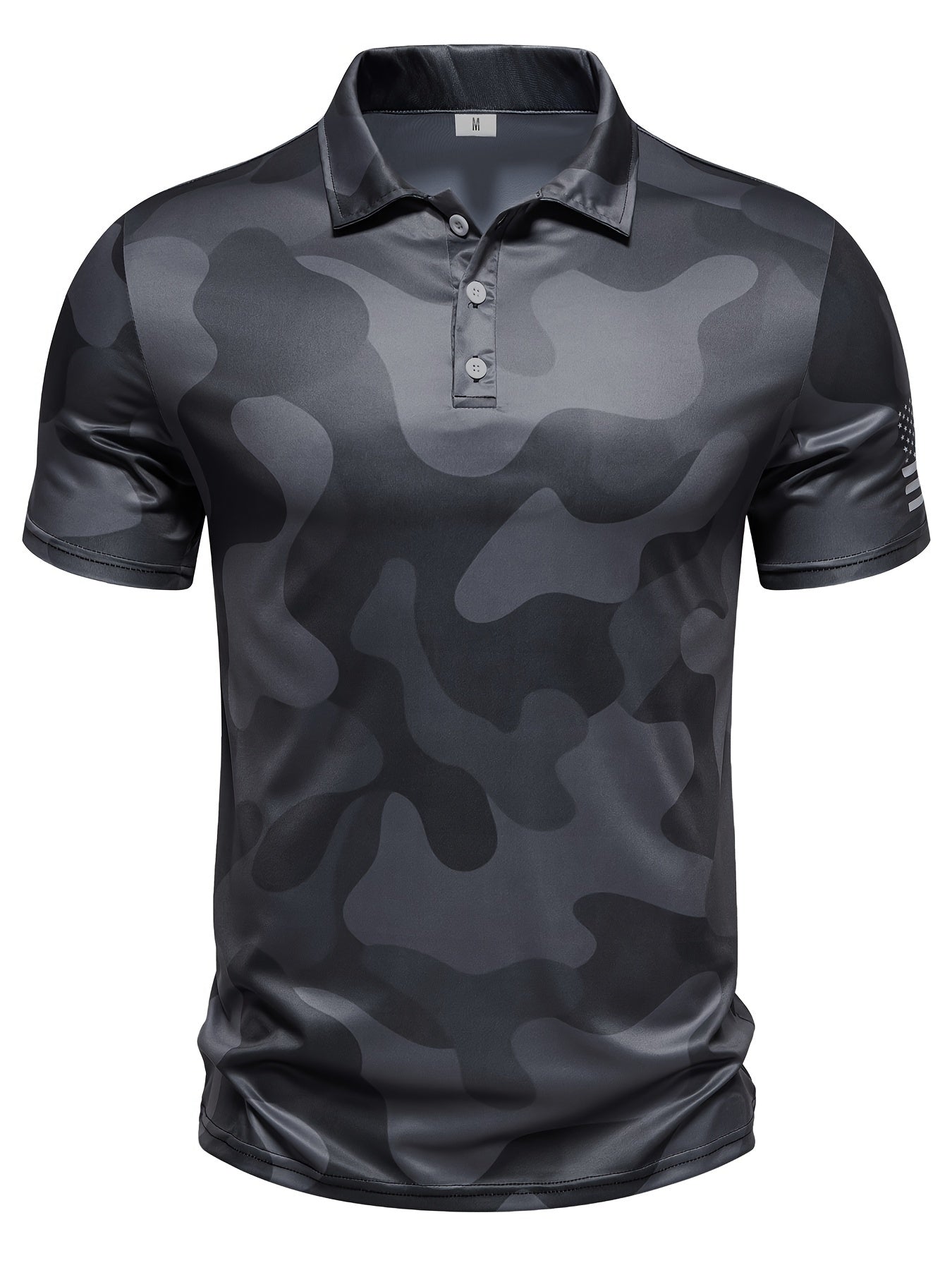 Camisa Masculina Casual Gola Polo Estampa De Camuflagem Manga Curta