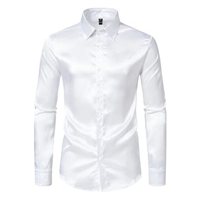 Camisa Masculina formal De Cetim Manga Comprida