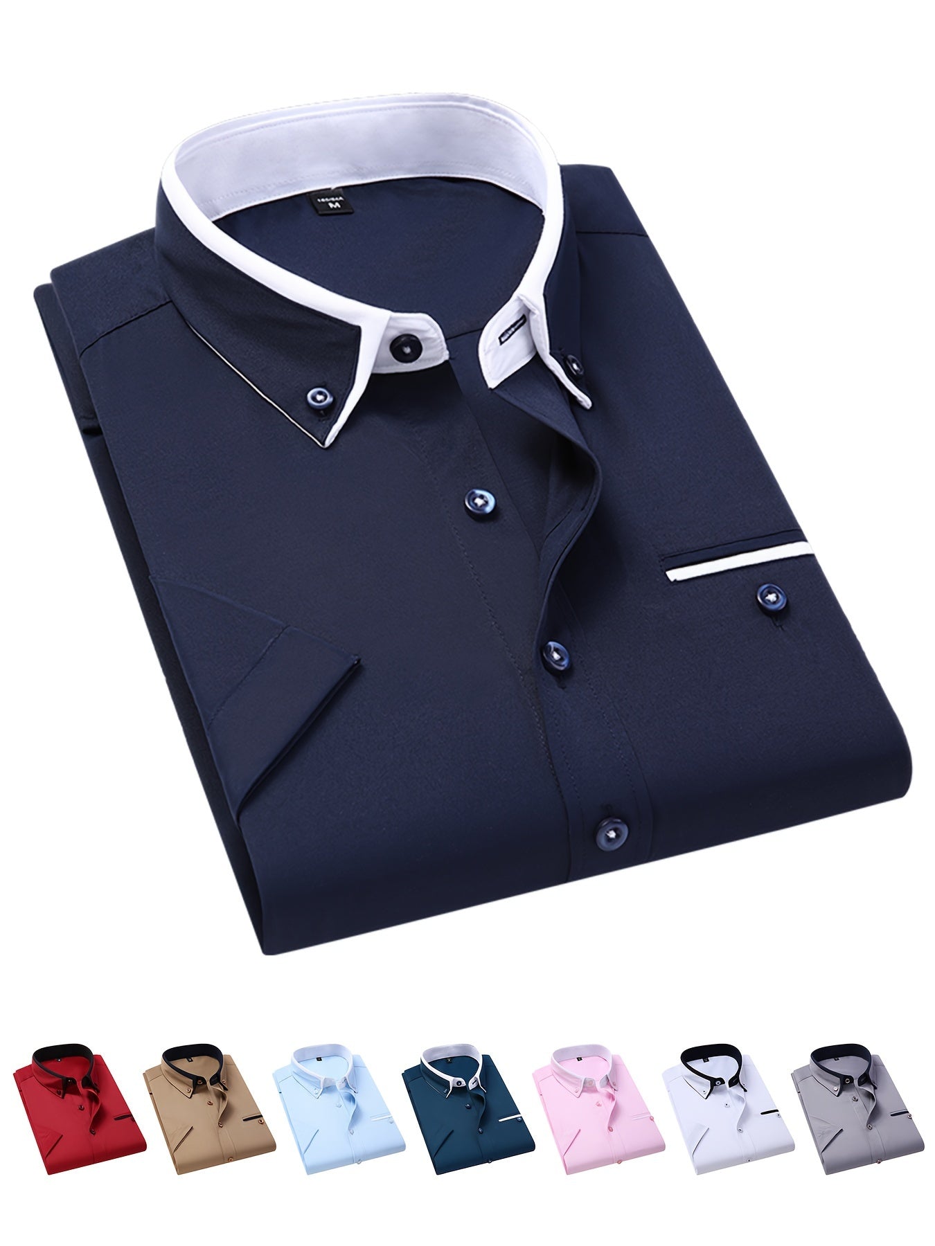 Camisa Masculina Social Casual Formal com Bolso No Peito