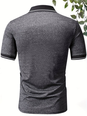 Camisa masculina Polo Manga Curta Detalhe Listrado